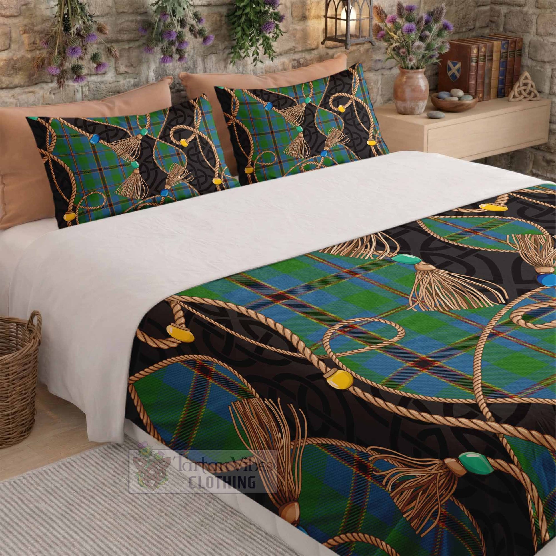 Snodgrass Scottish Tartan Twisted Ropes Stylized Bedding Set - Tartan Vibes Clothing