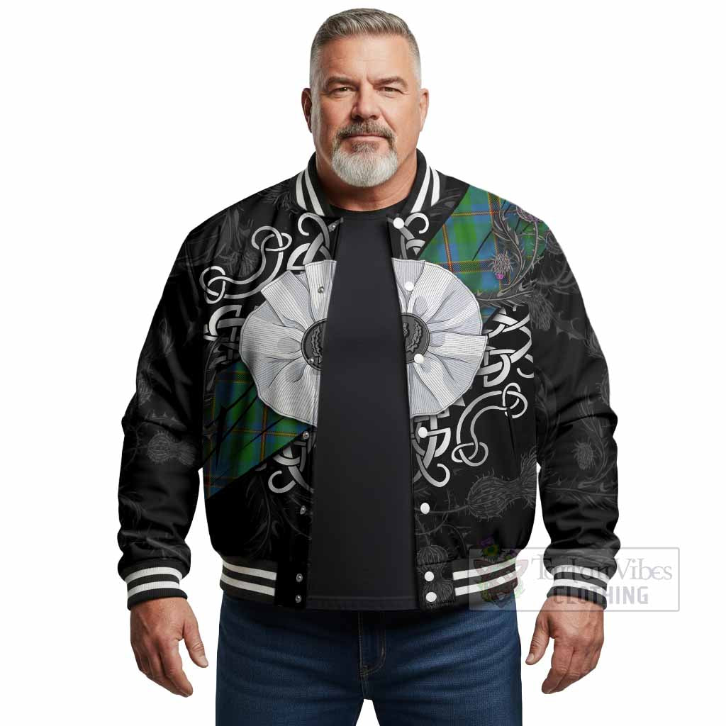Snodgrass Tartan Baseball Jacket Jacobite White Rose - Tartan Vibes Clothing