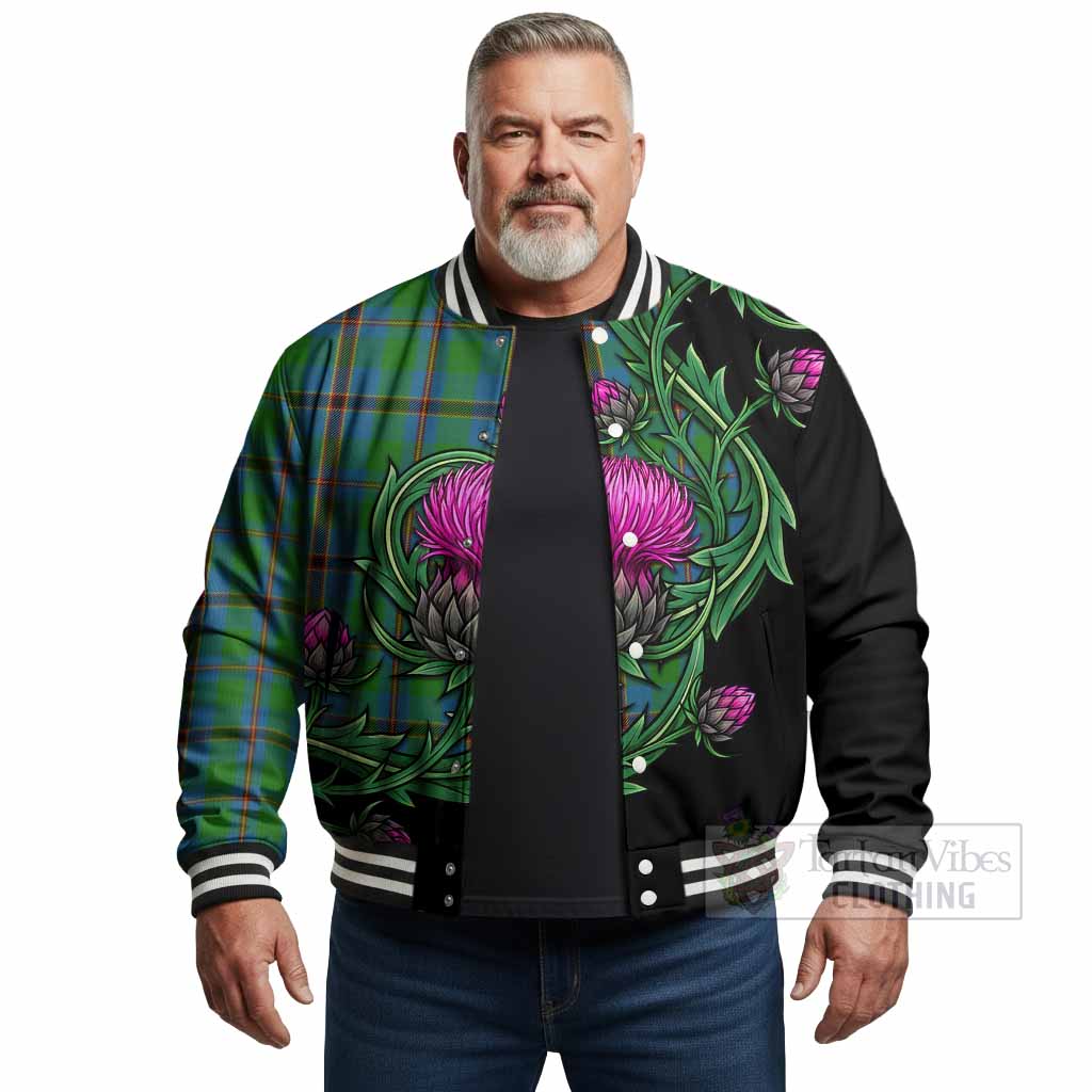 Snodgrass Tartan Baseball Jacket Resilient Scottish Thistle - Tartan Vibes Clothing
