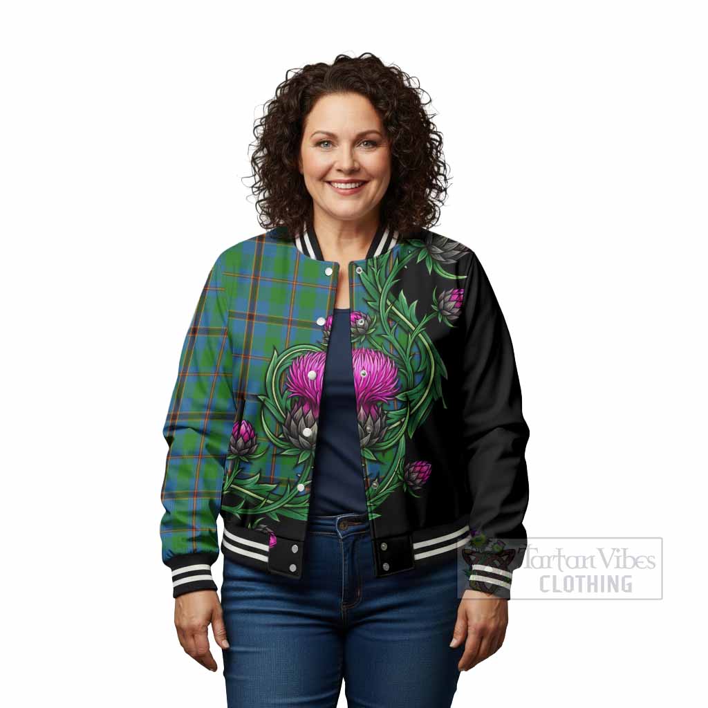 Snodgrass Tartan Baseball Jacket Resilient Scottish Thistle - Tartan Vibes Clothing