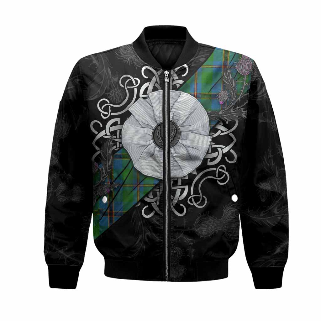 Snodgrass Tartan Bomber Jacket Jacobite White Rose Unisex Black - Tartan Vibes Clothing