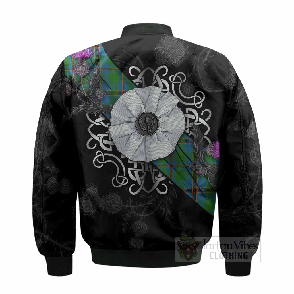 Snodgrass Tartan Bomber Jacket Jacobite White Rose - Tartan Vibes Clothing