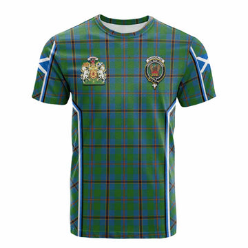 Snodgrass Tartan Crest Cotton T-shirt Scotland Coat of Arm Flag Style