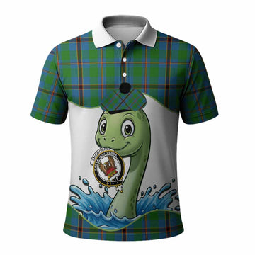 Snodgrass Tartan Crest Cute Nessie Polo Shirt Scottish Loch Ness Monster