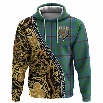 Snodgrass Tartan Crest Hoodie Celtic Knot and Triple Trickle Spiral Symbols