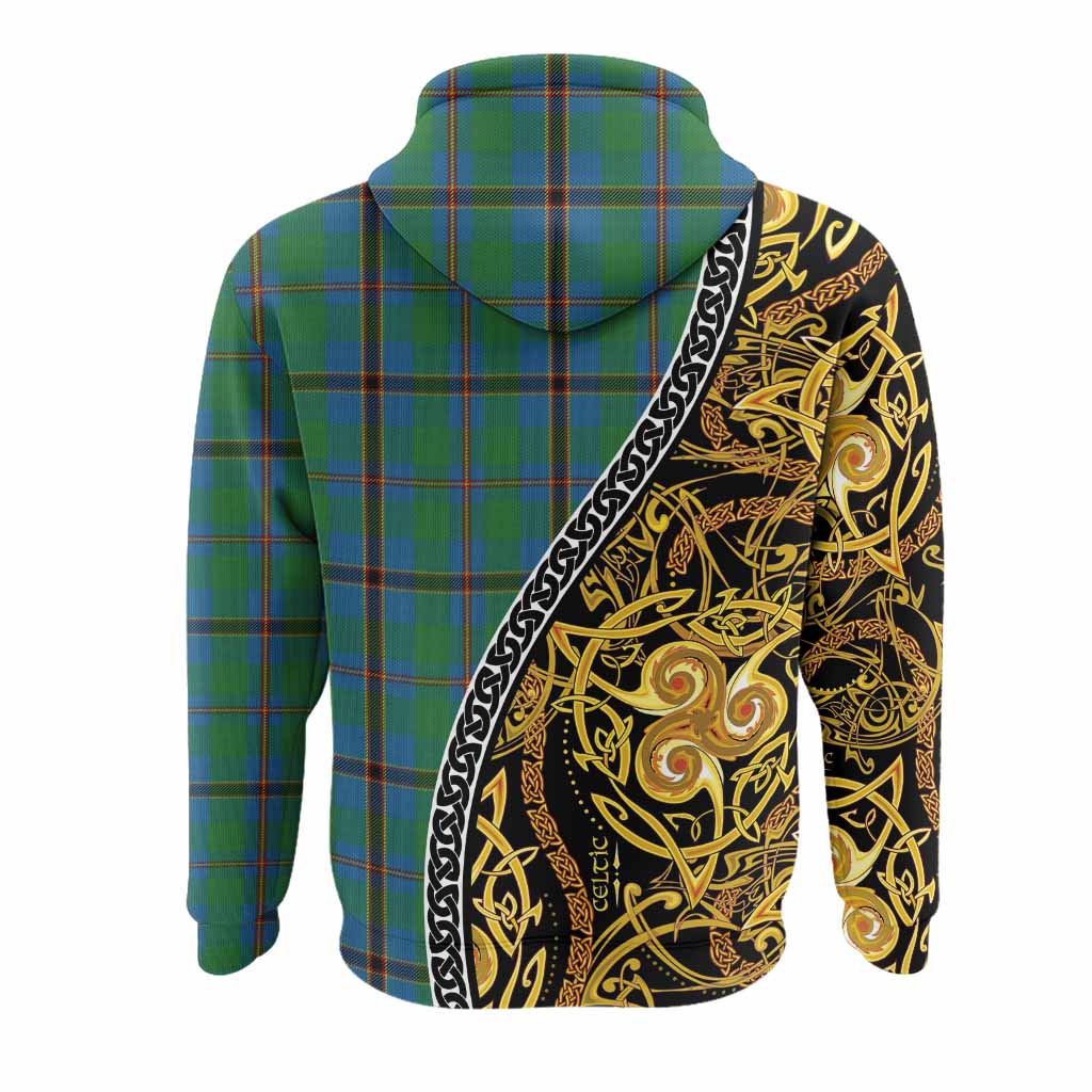 Snodgrass Tartan Crest Hoodie Celtic Knot and Triple Trickle Spiral Symbols