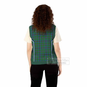 Snodgrass Tartan Crest Knitted V-Neck Vest Scotland Coat of Arm Flag Style