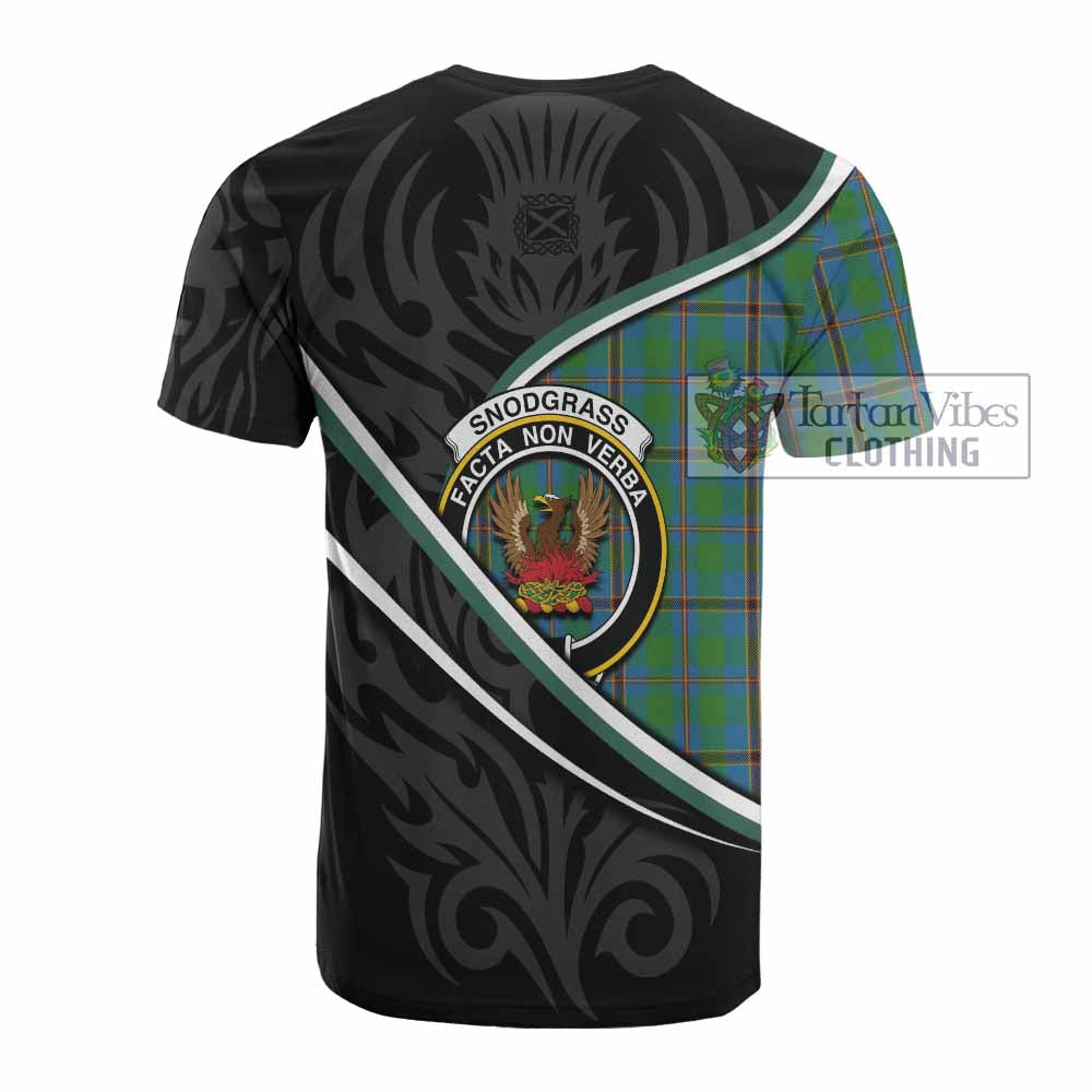 Snodgrass Tartan Family Crest Cotton T-shirt Celtic Scottish Thistle Floral - Tartan Vibes Clothing