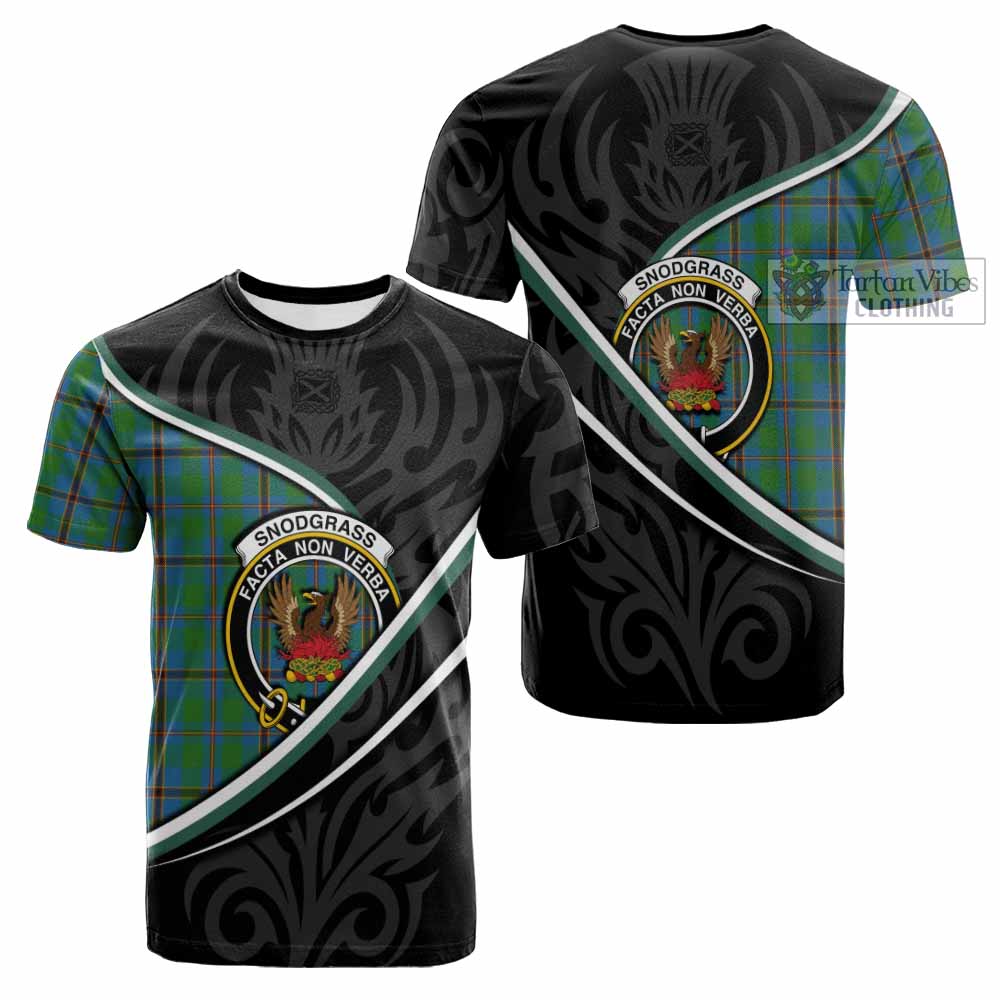 Snodgrass Tartan Family Crest Cotton T-shirt Celtic Scottish Thistle Floral - Tartan Vibes Clothing