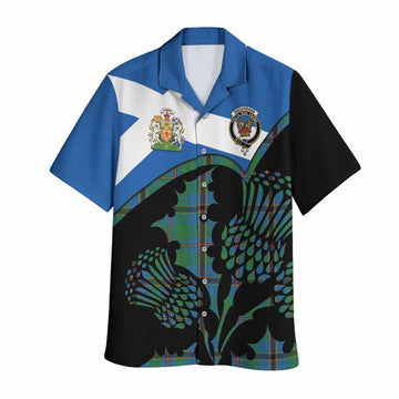 Snodgrass Tartan Family Crest Hawaiian Shirt Scotland Thistle Floral Flag Style