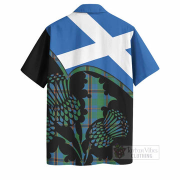 Snodgrass Tartan Family Crest Hawaiian Shirt Scotland Thistle Floral Flag Style