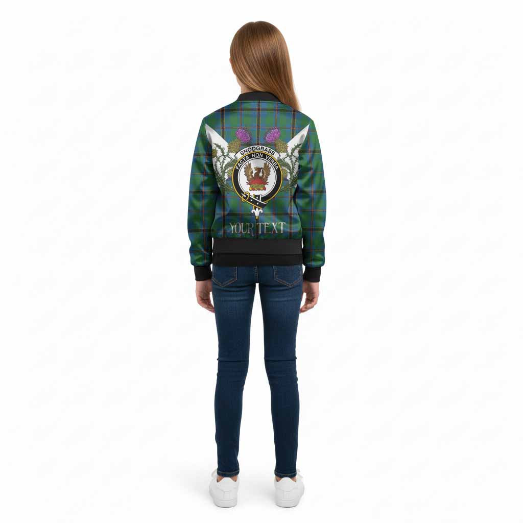 Snodgrass Tartan Family Crest Kid Bomber Jacket Scottish Burns Night Thistle Floral