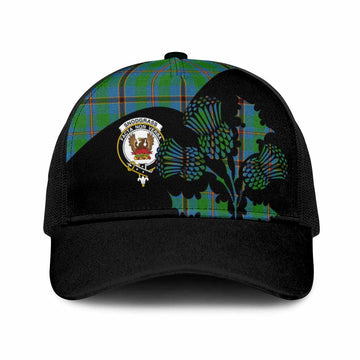 Snodgrass Tartan Family Crest Mesh Trucker Cap Scotland Thistle Floral Flag Style