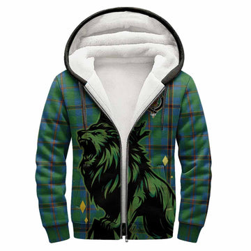 Snodgrass Tartan Family Crest Sherpa Hoodie Crowned Lion Roaring