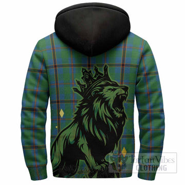 Snodgrass Tartan Family Crest Sherpa Hoodie Crowned Lion Roaring