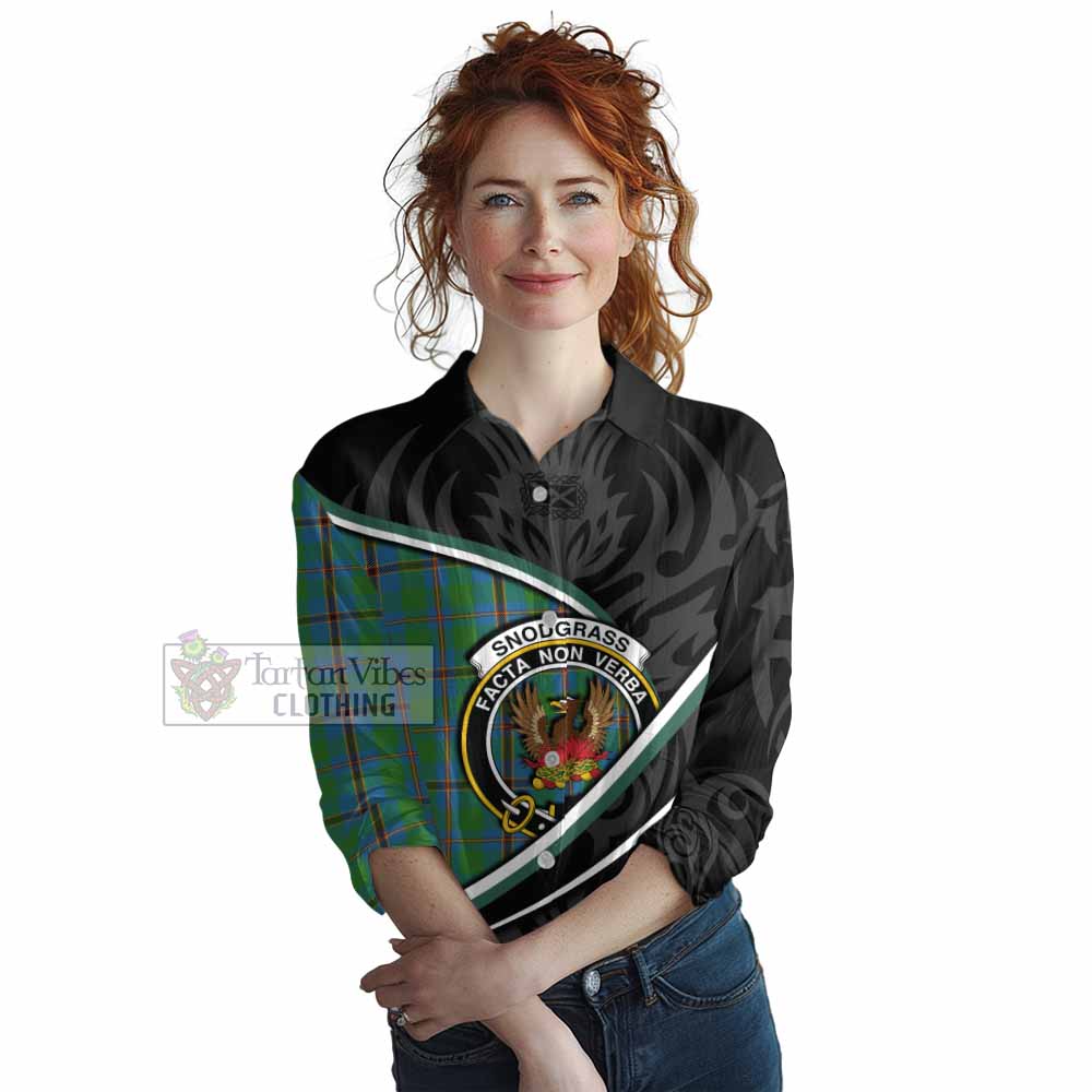 Snodgrass Tartan Family Crest Women Casual Shirt Celtic Scottish Thistle Floral - Tartan Vibes Clothing