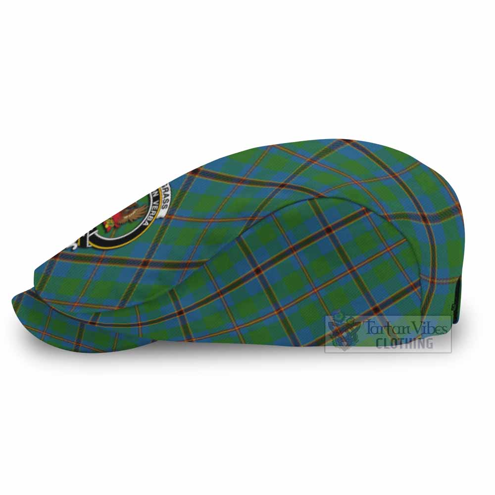 Snodgrass Tartan Flat Cap, Jeff Cap Cross Style with Family Crest - Tartan Vibes Clothing