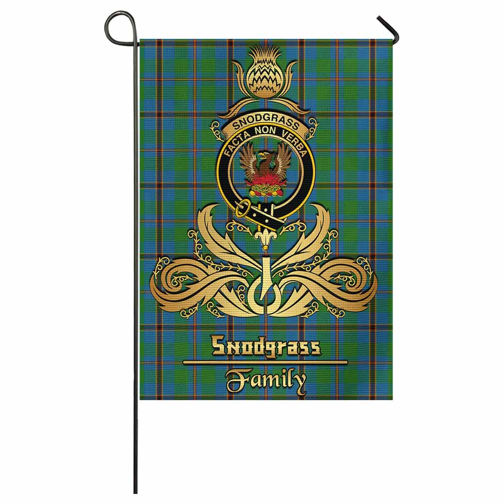 Snodgrass Tartan Garden Flag with Highland Thistle Cherish Family Crest Style - Tartan Vibes Clothing