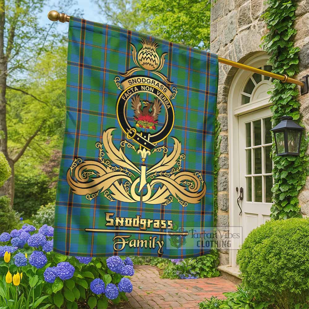 Snodgrass Tartan Garden Flag with Highland Thistle Cherish Family Crest Style - Tartan Vibes Clothing
