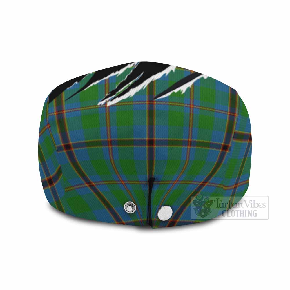 Snodgrass Tartan Loch Ness Monster Flat Cap, Jeff Cap Celtic Knot Nessie Art