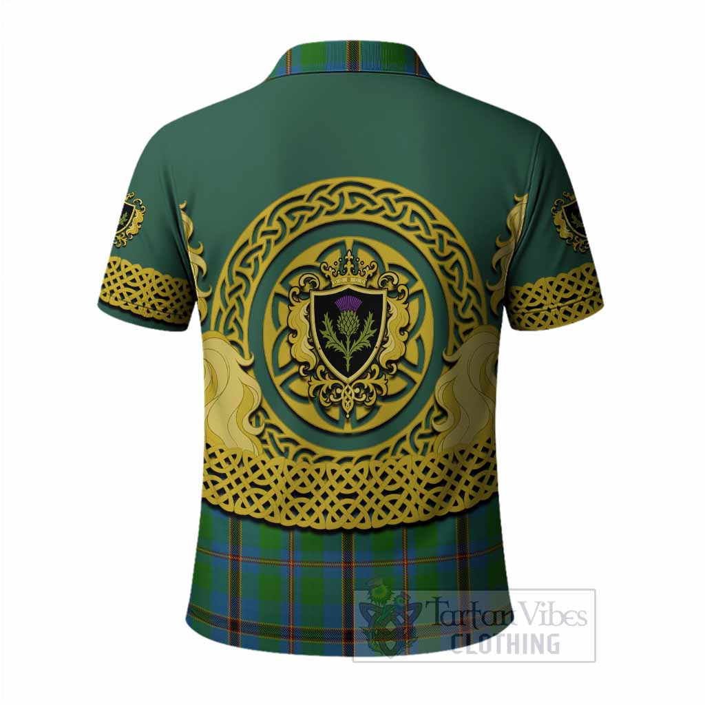 Snodgrass Tartan Polo Shirt Unicorn Celtic Knot And Thistle Emblem
