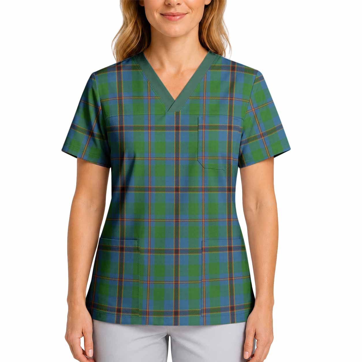 Snodgrass Tartan Scrub Top 4XL - Tartan Vibes Clothing