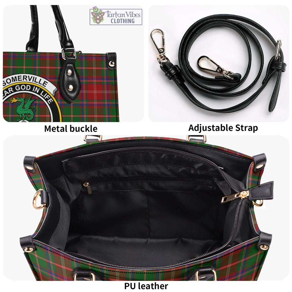 Tartan Vibes Clothing Somerville Tartan Luxury Leather Handbags with Family Crest