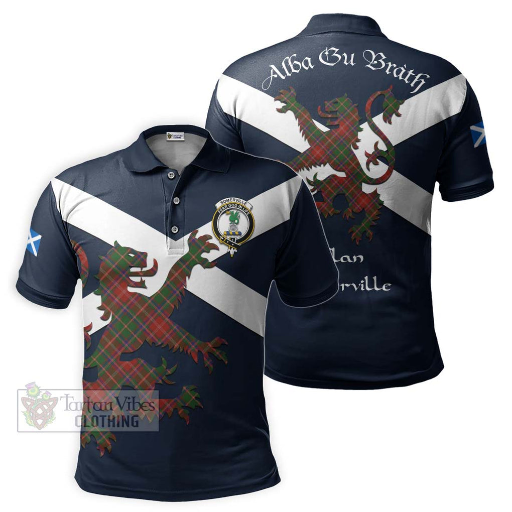 Tartan Vibes Clothing Somerville Tartan Lion Rampant Polo Shirt – Proudly Display Your Heritage with Alba Gu Brath and Clan Name