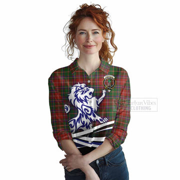 Tartan Vibes Clothing Somerville Tartan Women's Casual Shirt with Alba Gu Brath Regal Lion Emblem