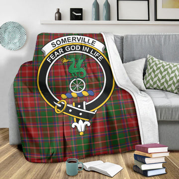 Somerville Tartan Blanket with Family Crest