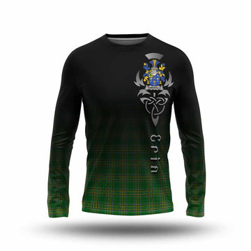 Tartan Vibes Clothing Somerville Irish Clan Long Sleeve T-Shirt with Coat of Arms Erin Go Bragh Celtic Inspired