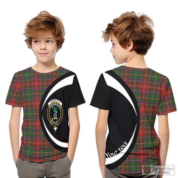 Somerville Tartan Kid T-Shirt with Family Crest Circle Style Youth XL Size14 - Tartan Vibes Clothing