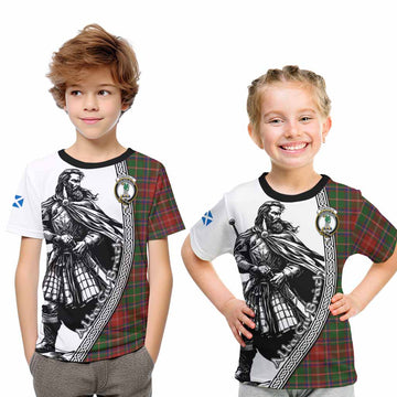Somerville Tartan Clan Crest Kid T-Shirt with Highlander Warrior Celtic Style