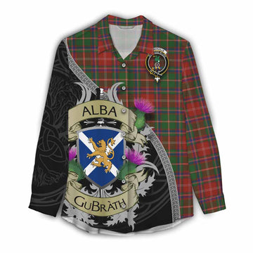 Tartan Vibes Clothing Somerville Tartan Family Crest Women's Casual Shirt Lion Rampant Royal Thistle Shield Celtic Inspired