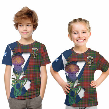 Tartan Vibes Clothing Somerville Tartan Family Crest Kid T-Shirt Scottish Thistle Celtic Inspired