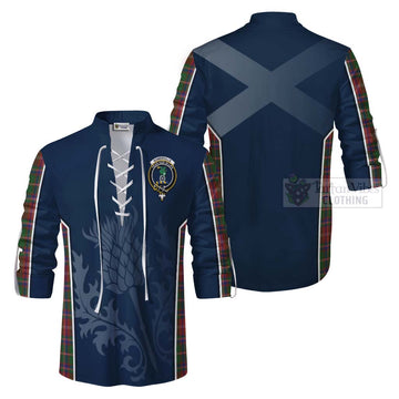 Tartan Vibes Clothing Somerville Tartan Ghillie Kilt Shirt with Family Crest and Scottish Thistle Vibes Sport Style