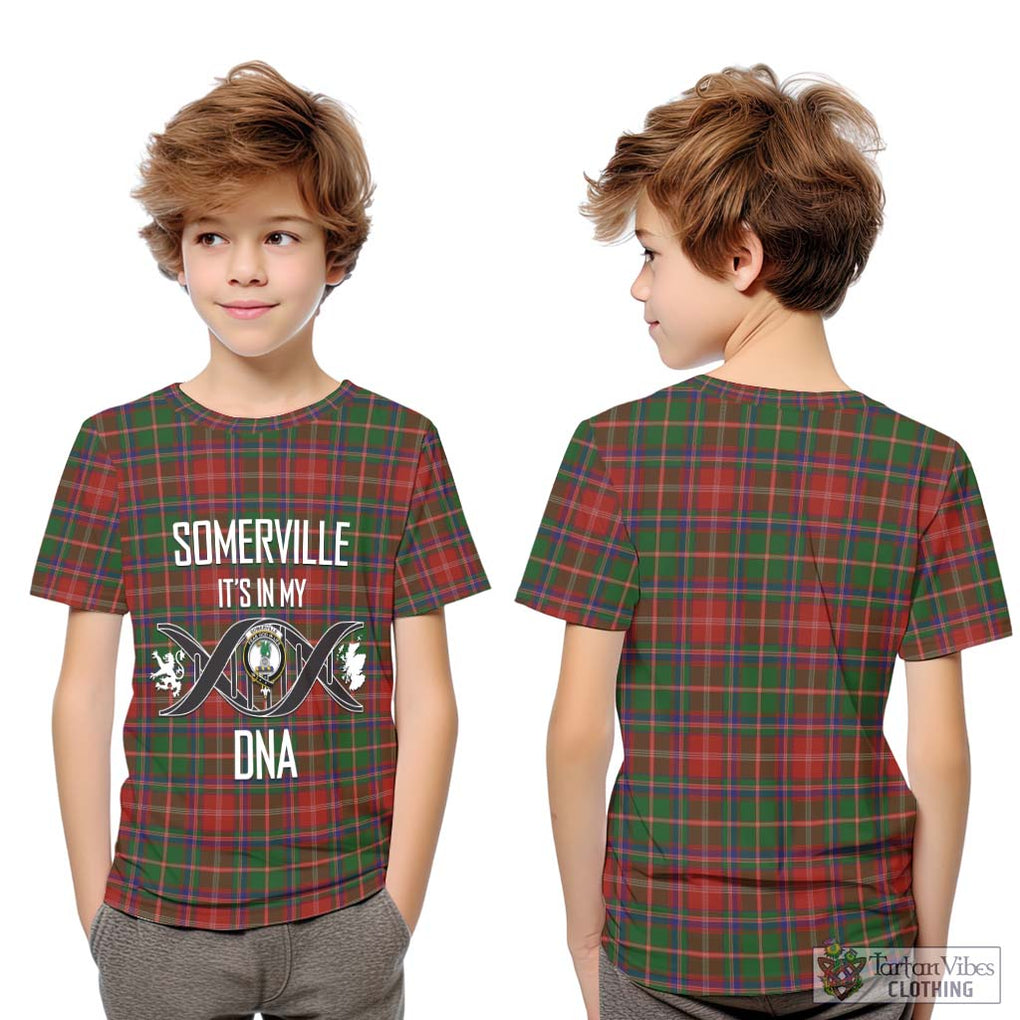 Somerville Tartan Kid T-Shirt with Family Crest DNA In Me Style Youth XL Size14 - Tartanvibesclothing Shop