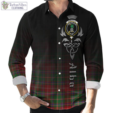 Somerville Tartan Long Sleeve Button Up Featuring Alba Gu Brath Family Crest Celtic Inspired