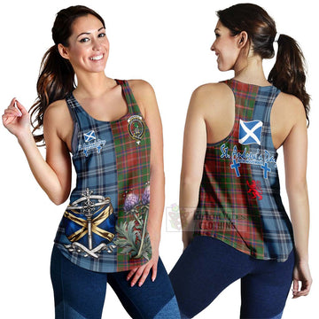 Tartan Vibes Clothing Somerville Tartan Women's Racerback Tanks Happy St. Andrew's Day Half Tartan Style