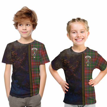 Somerville Tartan Family Crest Kid T-Shirt Alba Gu Brath Be Brave Lion Ancient Style