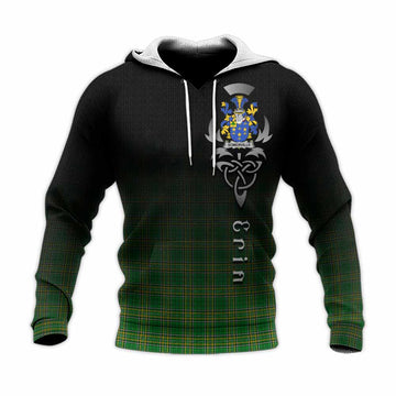 Tartan Vibes Clothing Somerville Irish Clan Knitted Hoodie with Coat of Arms Erin Go Bragh Celtic Inspired