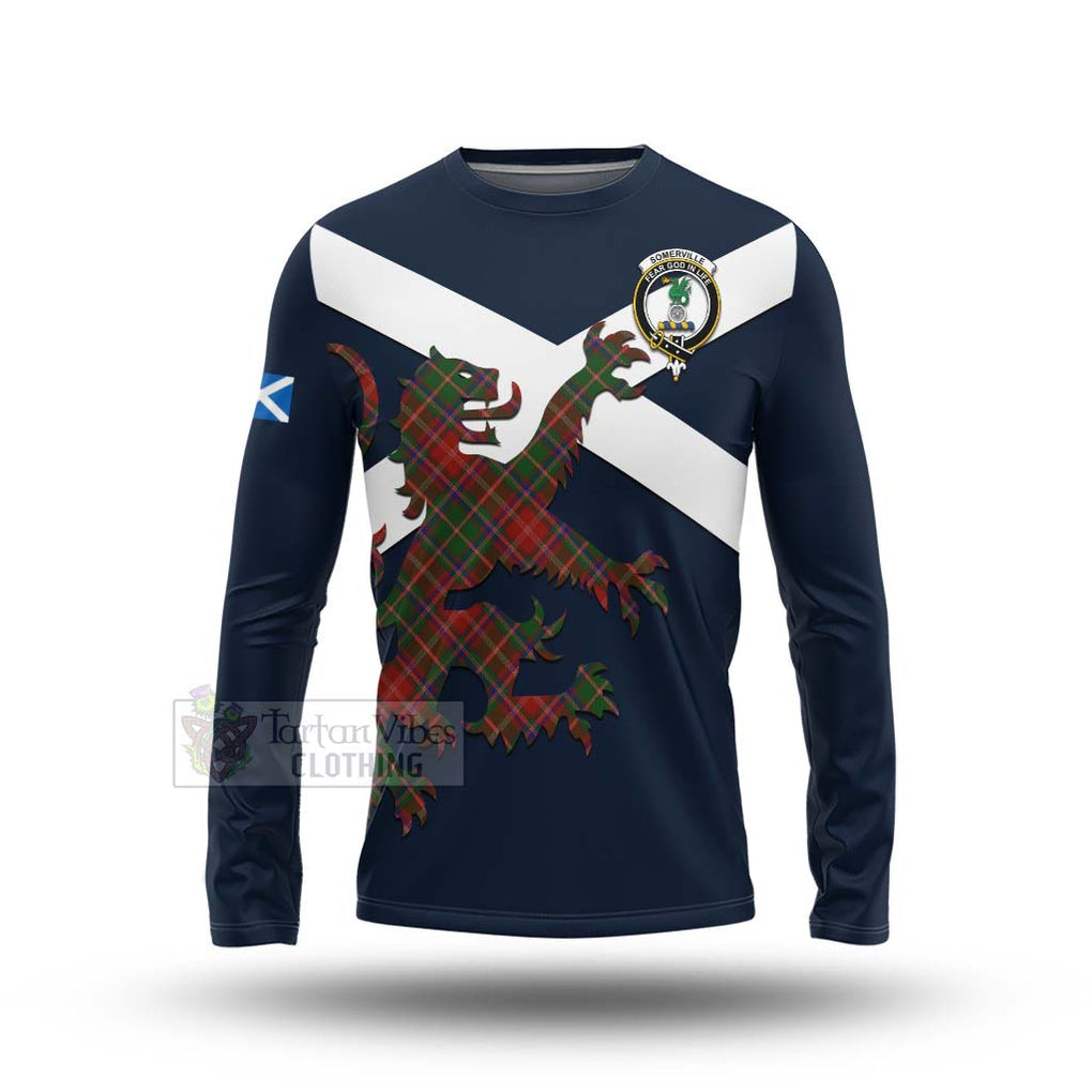 Tartan Vibes Clothing Somerville Tartan Lion Rampant Long Sleeve T-Shirt – Proudly Display Your Heritage with Alba Gu Brath and Clan Name