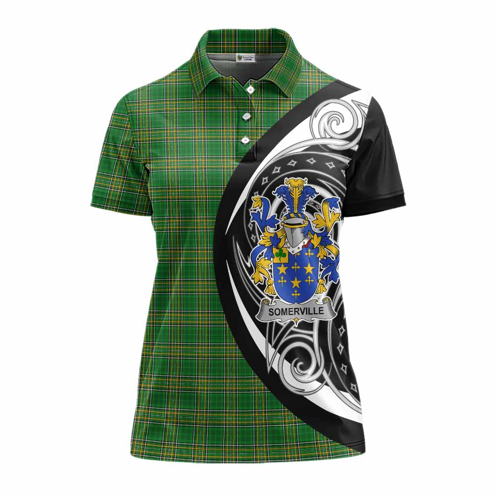 Tartan Vibes Clothing Somerville Irish Clan Women's Polo Shirt Celtic Circle Style