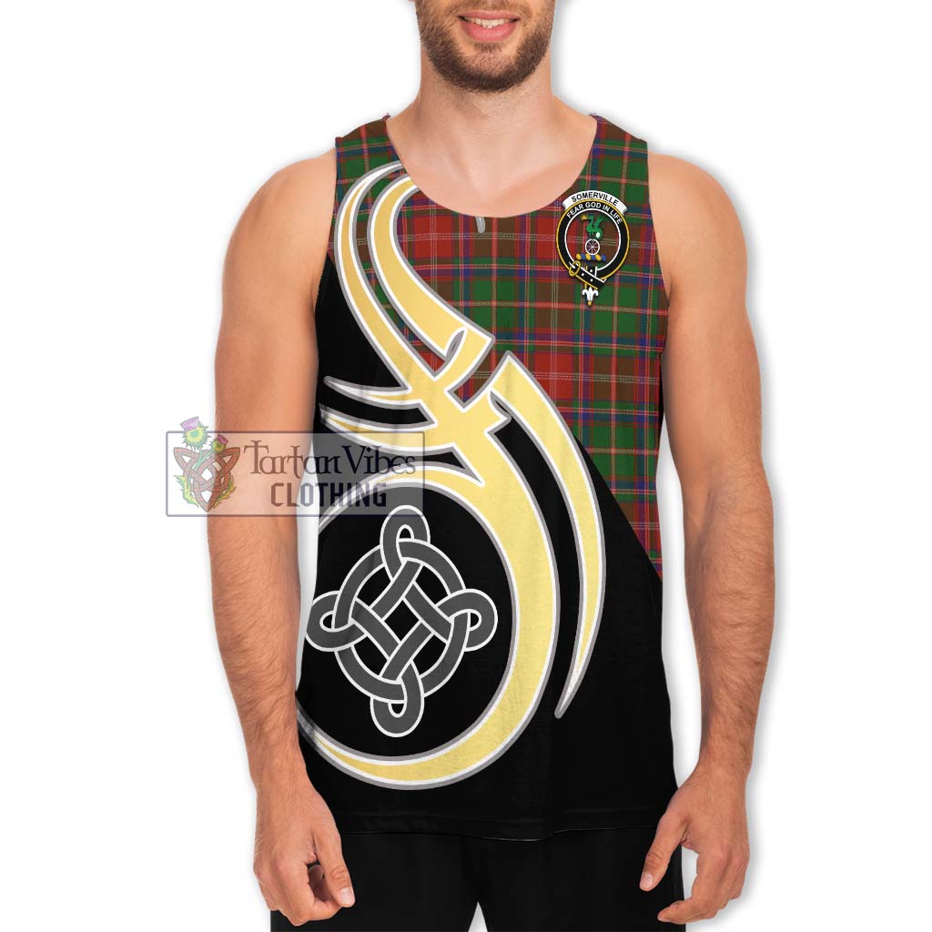 Somerville Tartan Men's Tank Top with Family Crest and Celtic Symbol Style Men - Tartan Vibes Clothing