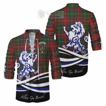 Tartan Vibes Clothing Somerville Tartan Ghillie Kilt Shirt with Alba Gu Brath Regal Lion Emblem