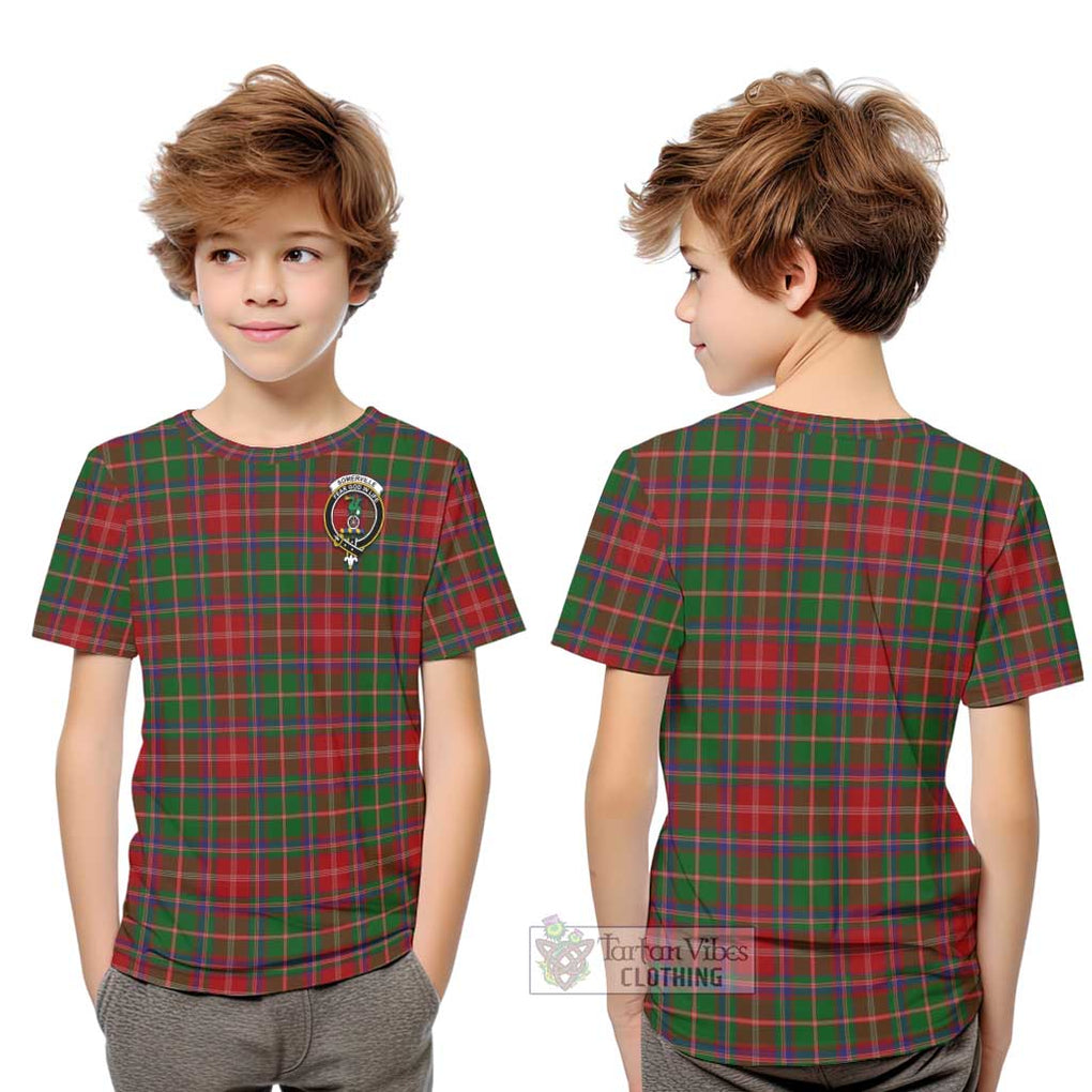 Somerville Tartan Kid T-Shirt with Family Crest Youth XL Size14 - Tartanvibesclothing Shop
