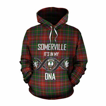Tartan Vibes Clothing Somerville Tartan Cotton Hoodie with Family Crest DNA In Me Style
