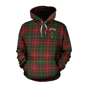 Tartan Vibes Clothing Somerville Tartan Cotton Hoodie with Family Crest Celtic Skull Style