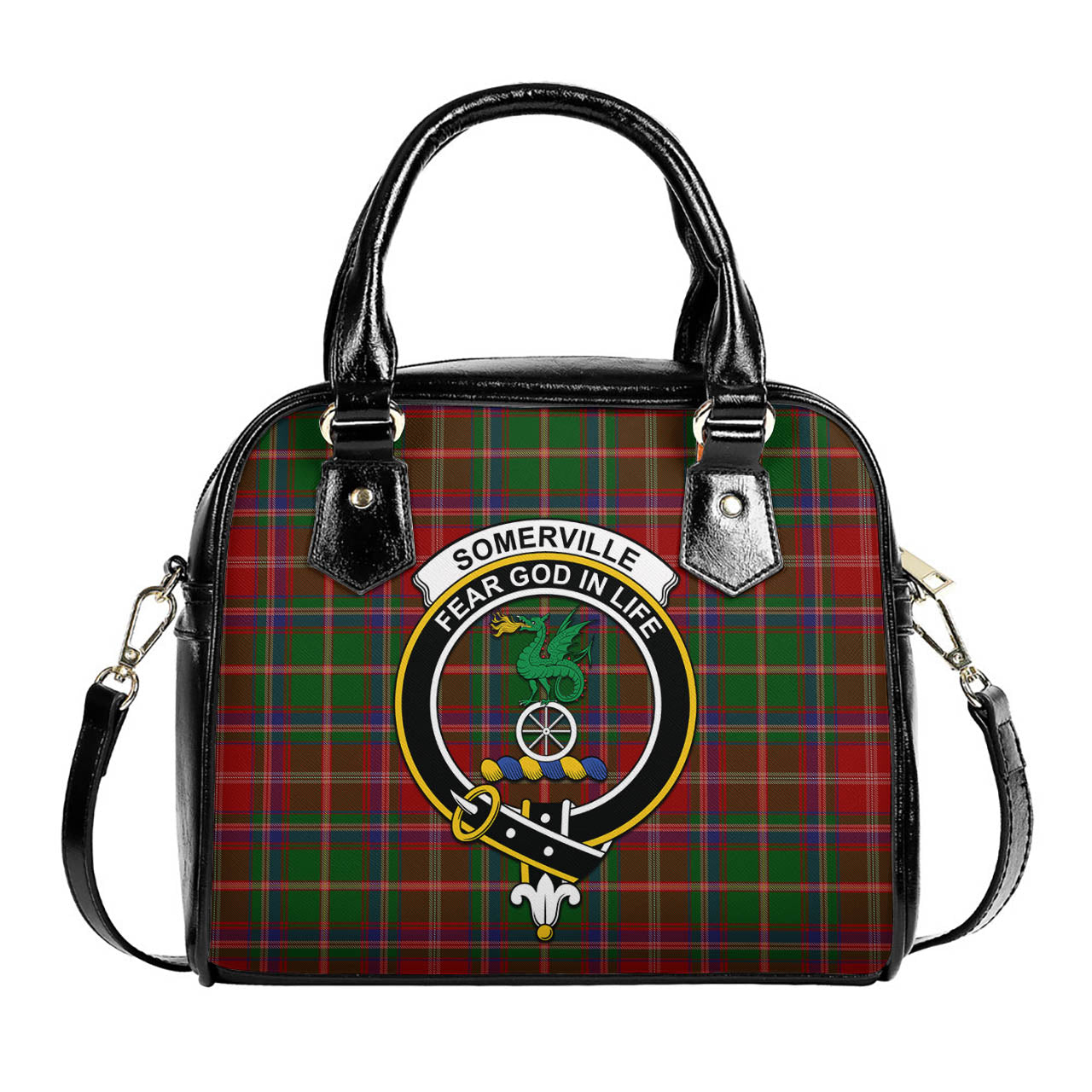 Somerville Tartan Shoulder Handbags with Family Crest One Size 6*25*22 cm - Tartanvibesclothing