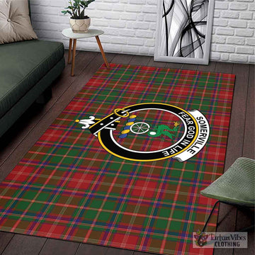 Tartan Vibes Clothing Somerville Tartan Area Rug with Family Crest